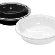 (WY)W7-23-White Bowls W/Lids(150pc/cs)