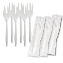 (Q602) Plastic Wrapped Fork 1000pc/cs